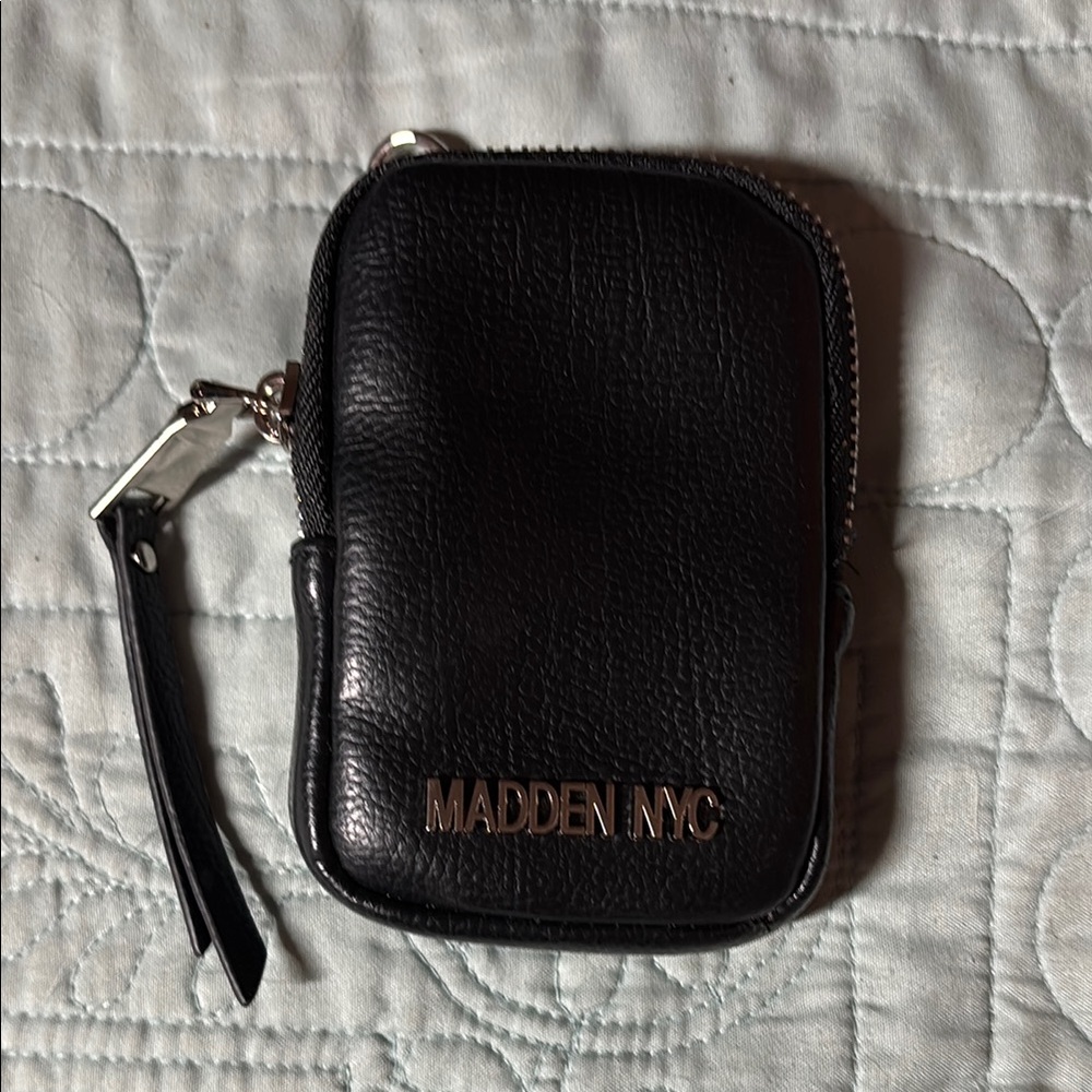Madden NYC Black Leather Pouch